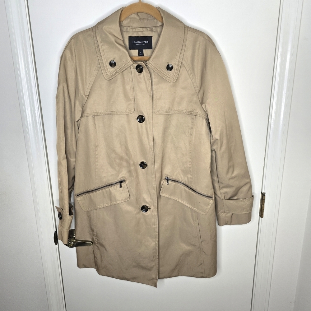 London Fog Women's Beige Trench Coat Size L